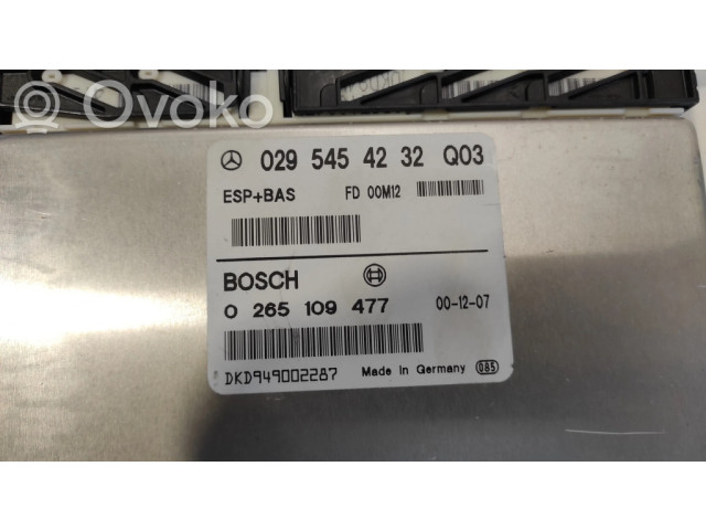 Řídící jednotka 0295454232, 0265109477   Mercedes-Benz A W168 2000