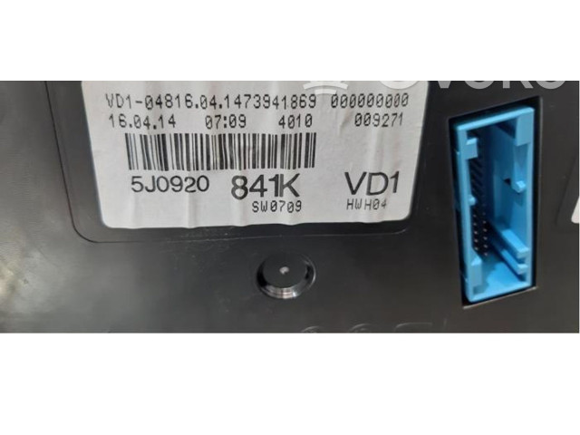 Přístrojová deska  Skoda Fabia Mk2 (5J) 2014 5J0920841K  