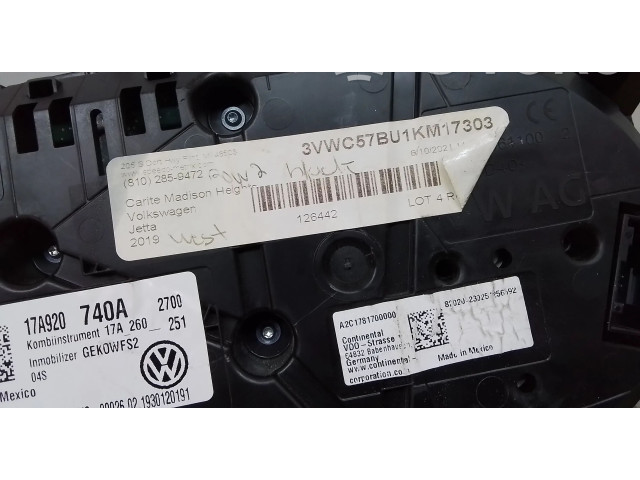 Přístrojová deska  Volkswagen Jetta USA 2020 17A920740A  