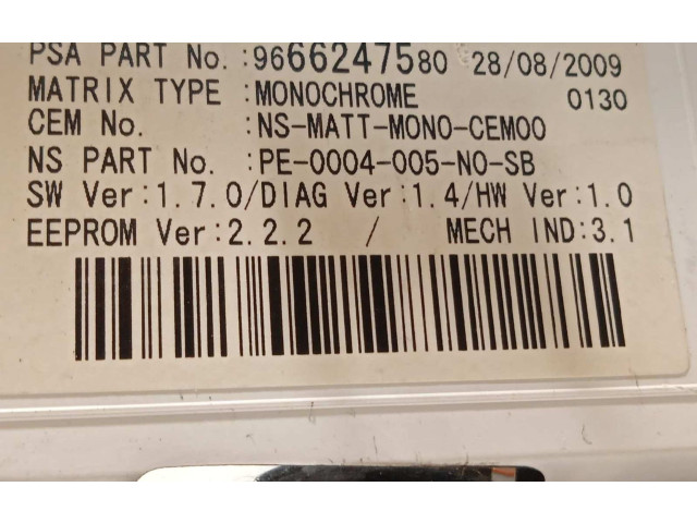 Přístrojová deska  Peugeot 5008 2010 9666276280, 9666247580  