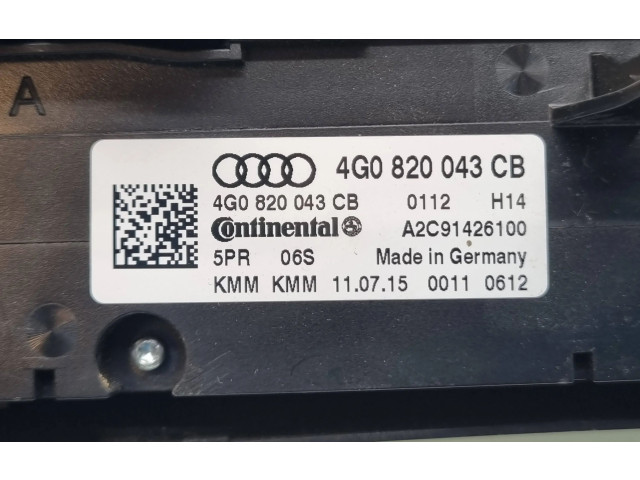 Блок управления климат-контролем 4G0820043CB, A2C91426100   Audi A6 S6 C7 4G