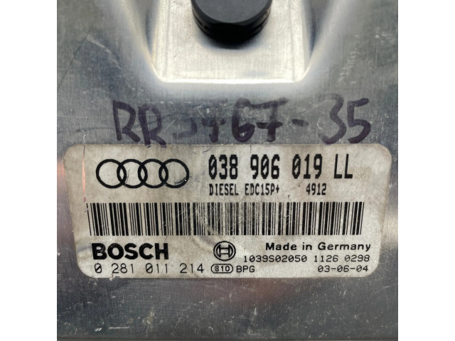 Блок управления двигателя 038906019LL, 0281011214   Audi A6 S6 C5 4B