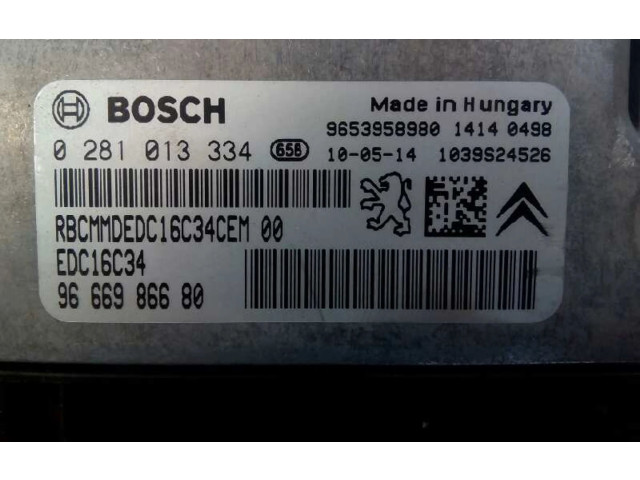 Řídící jednotka 9666986680, 0281013334   Peugeot 5008 2010