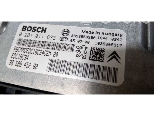 Řídící jednotka 9658945280, 0281011633   Peugeot 407 2005