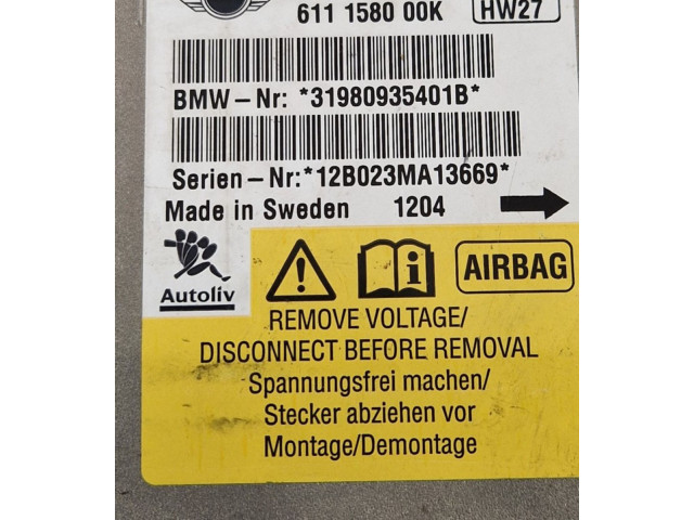 Блок управления надувных подушек 6577980935401, 31980935401B   Mini Cooper Countryman R60 2012