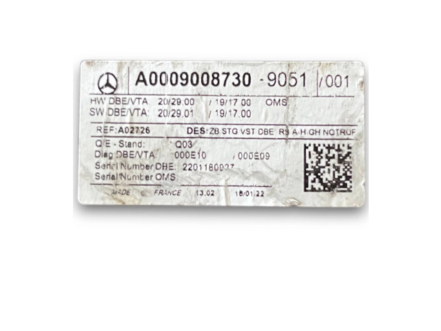Блок комфорта NR329, A0009008730   Mercedes-Benz B W247   