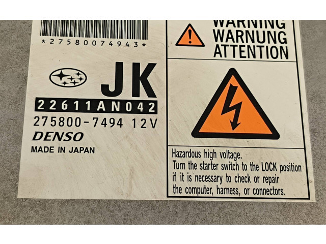 Řídící jednotka 275800-7494   Subaru Legacy 2008