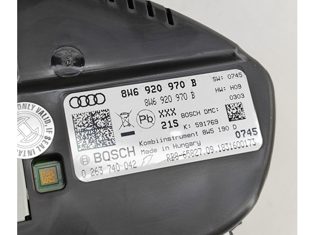 Přístrojová deska  Audi A5 2019 8W6920970B, 0263740042  