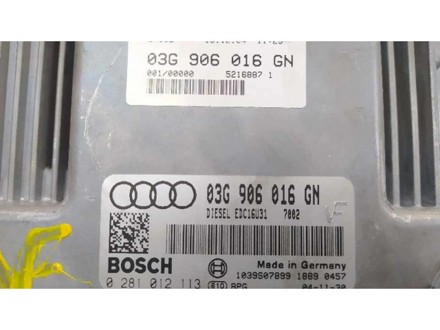 Блок управления двигателя 03G906016GN, 0281012113   Audi A4 Allroad