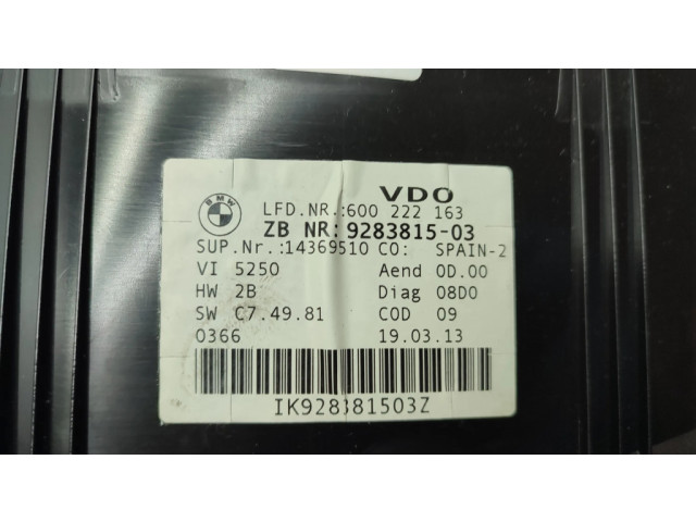 Přístrojová deska  BMW 3 E92 E93 2013 9283815  