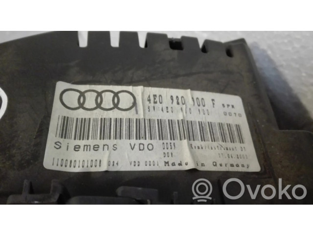 Přístrojová deska  Audi A8 S8 D3 4E 2007 4E0920900F, 4E0910900  
