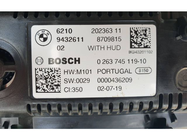 Přístrojová deska  BMW 3 G20 G21 2020 9432611, 0000436209  
