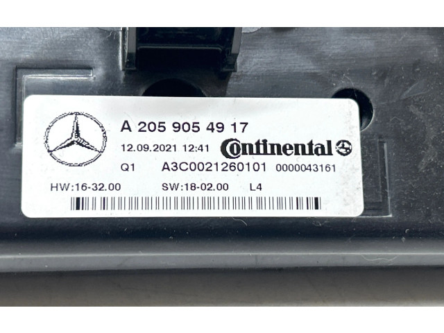 Блок управления климат-контролем A2059054917, 0000043161   Mercedes-Benz EQC