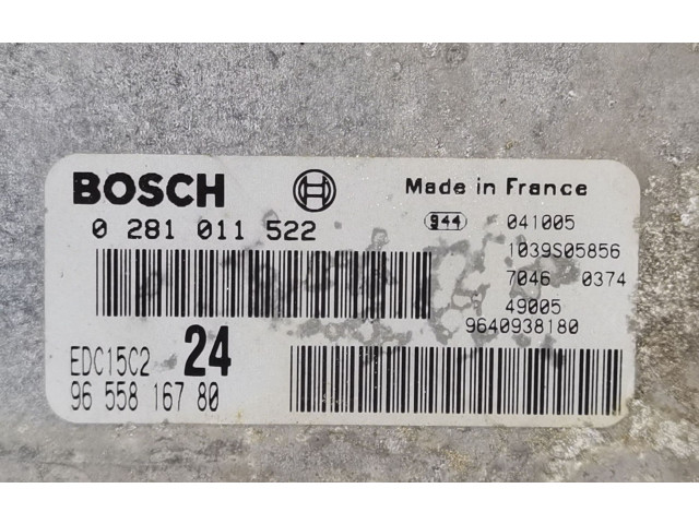 Řídící jednotka 9655816780, 0281011522   Peugeot 807 2004