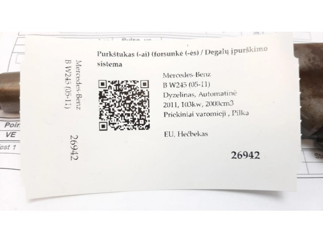 Vstřikovač A6400701287, 0445110378   Mercedes-Benz B W245  pro naftový motor 2.0  