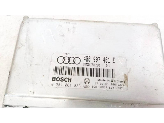 Блок управления двигателя 4B0907401E, 0281001833   Audi A6 S6 C5 4B