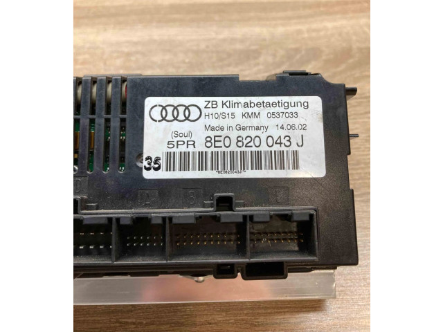 Блок управления климат-контролем 8E0820043J   Audi A4 S4 B6 8E 8H