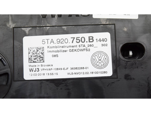 Přístrojová deska  Volkswagen Touran III 2018 5TA920750B  