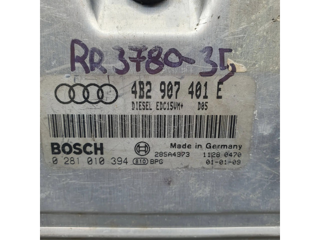 Блок управления двигателя 4B2907401E, 0281010394   Audi A6 S6 C5 4B