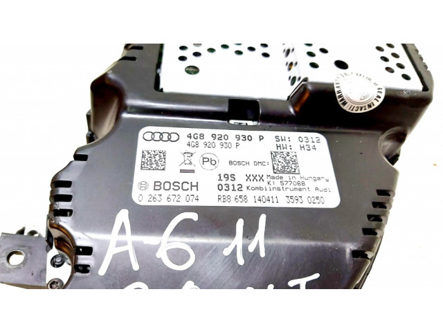Přístrojová deska  Audi A6 S6 C7 4G 2013 4G8920930P, 0263672074  