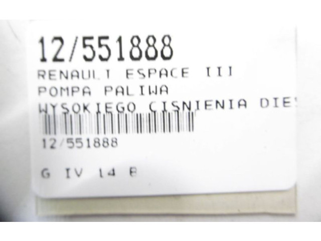 Vstřikovací čerpadlo 8200010076, 8200010076   Renault Espace III    G9T 642 