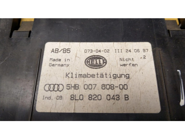 Блок управления климат-контролем 8L0820043B, 5HB00760800   Audi A3 S3 8L