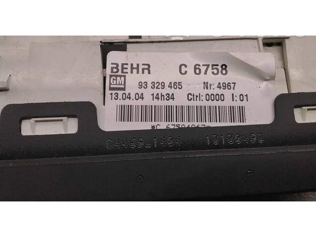 Блок управления климат-контролем 93329465, C6758   Opel Meriva A