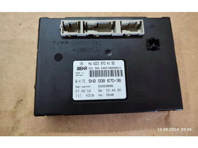 Модуль блока управления кондиционером A2218704192   Mercedes-Benz S W221