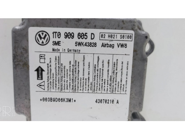 Блок управления двигателем Блок управления 1T0909605D, 5WK43828   Volkswagen Cross Touran I