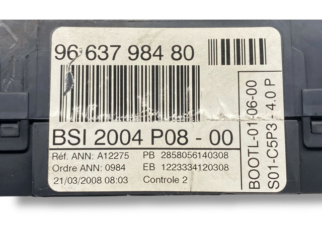   Pojistková skříňka 9663798480, 1223334120308   Peugeot 207 2008