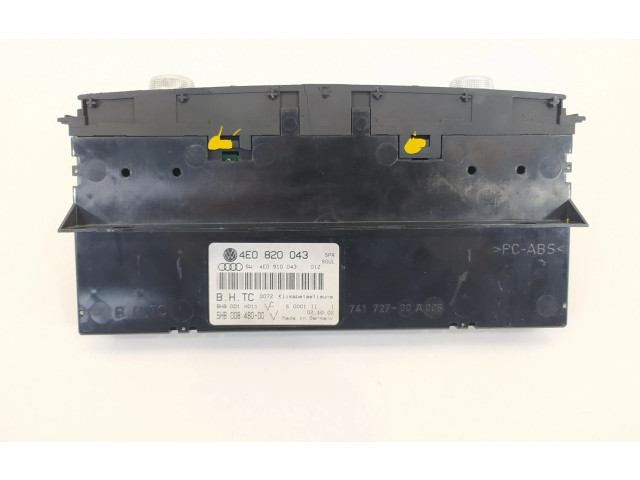 Блок управления климат-контролем 4E0820043, 4E0910043   Audi A8 S8 D2 4D