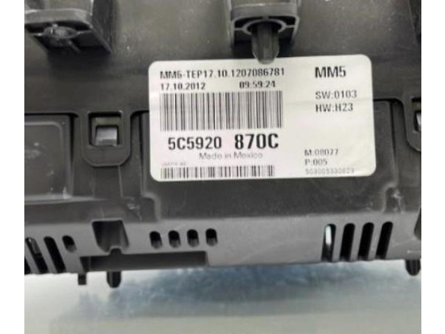 Přístrojová deska  Volkswagen Beetle A5 2013 5C5920870C  