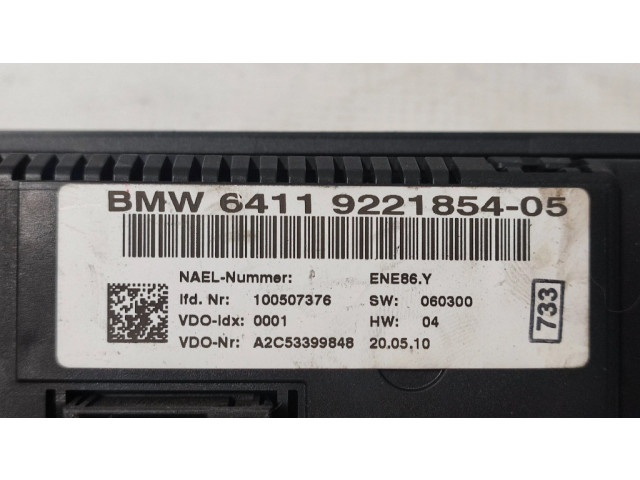 Блок управления климат-контролем 9221854, 64119221854   BMW 3 E92 E93