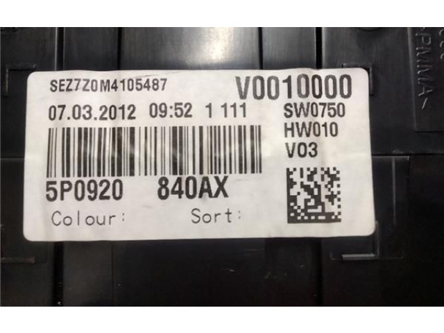 Панель приборов 5P0920840AX, 5P0920840AX   Seat Altea XL       