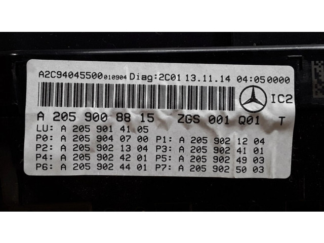 Přístrojová deska  Mercedes-Benz C AMG W205 2015 A2059008815, A2059014105  