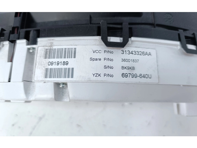 Přístrojová deska  Volvo XC70 2012 31343326AA, 36001837  