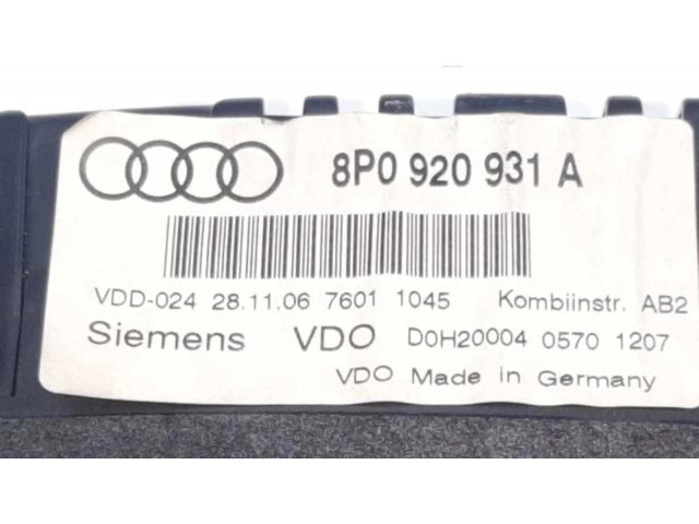 Панель приборов 8P0920931A   Audi A3 S3 8P       
