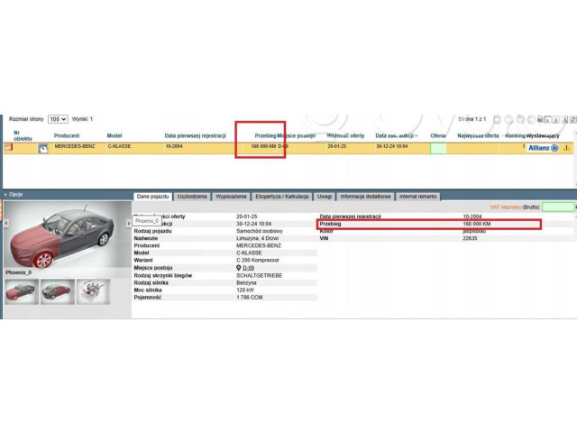 Přístrojová deska  Mercedes-Benz C W203 2004 A2035404547  