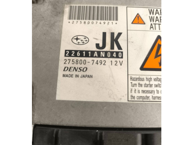 Řídící jednotka 22611AN040, 2758007492   Subaru Legacy 2007