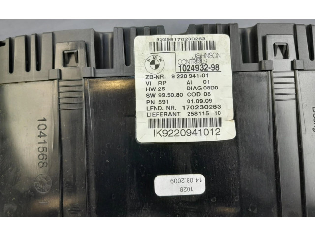 Přístrojová deska  BMW 1 E82 E88 2009 9220941, 9220941  
