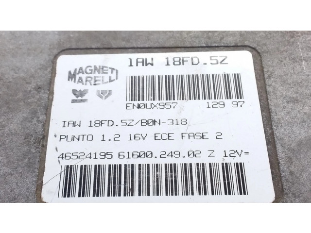 Блок управления двигателя 46524195, 1AW18FD5Z   Fiat Punto (176)