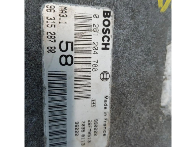 Řídící jednotka 9631528780, CENTRALITAMOTORUCE   Peugeot 106 