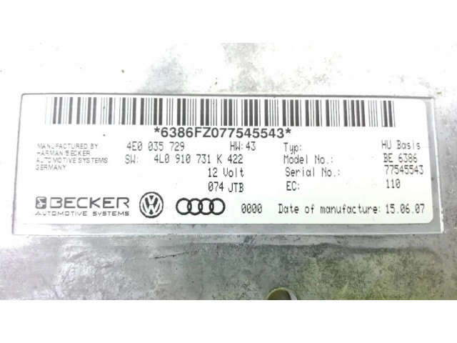 Блок управления 4E0035729, null   Audi Q7 4L