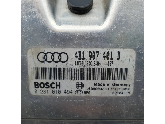 Блок управления двигателя 4B1907401D, 0281010494   Audi A6 S6 C5 4B