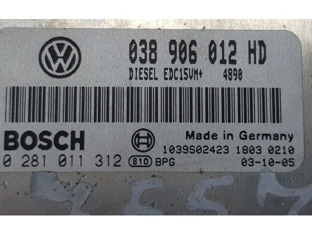 Řídící jednotka 038906012HD, 038906012JJ   Seat Toledo II (1M) 2003