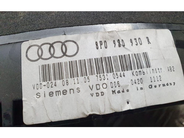 Přístrojová deska  Audi A3 S3 A3 Sportback 8P 2004 8P0980930R  