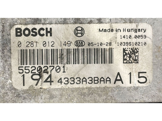 Řídící jednotka 0281012149, 0281012149   Fiat Croma 2008