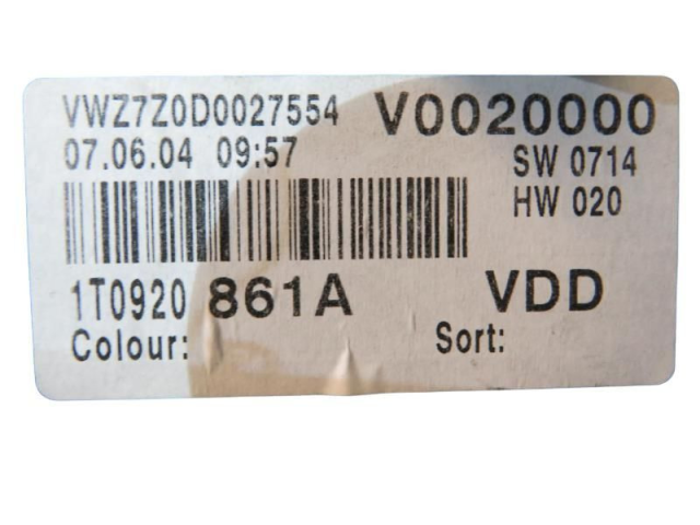 Přístrojová deska  Volkswagen Touran I 2004   