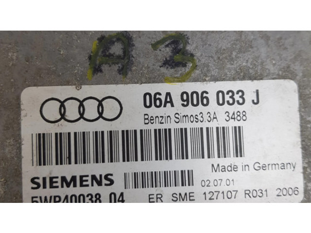 Блок управления двигателя 06A906033J, 5WP4003804   Audi A3 S3 8L