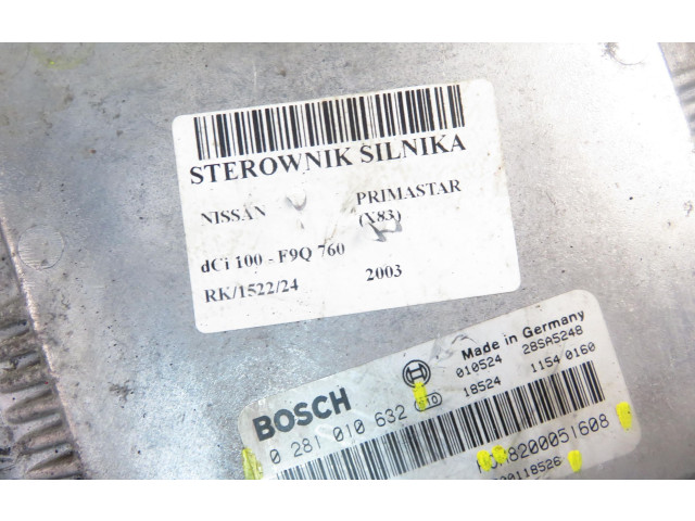 Řídící jednotka 8200118526, 8200051608   Nissan Primastar 2003